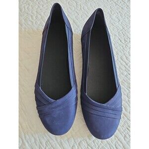 Abeo Shoes  Frankly Orthotic  Nubuck Leather Navy Flats Comfort Sz 9 NEW